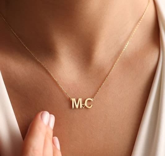 پلاک طلا حروف طرح M , C -مشهد طلا