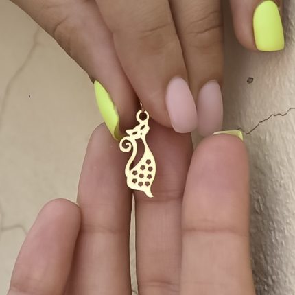 پلاک طلا طرح گربه لوسی-مشهدطلا
