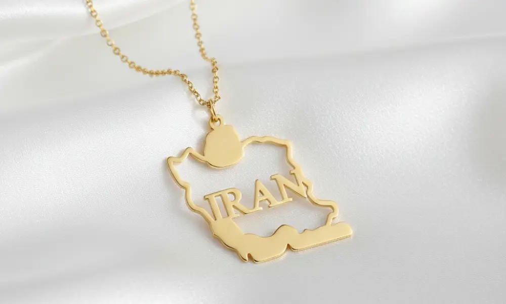 عکس پلاک طلا نقشه ایران خاص -مشهد طلا